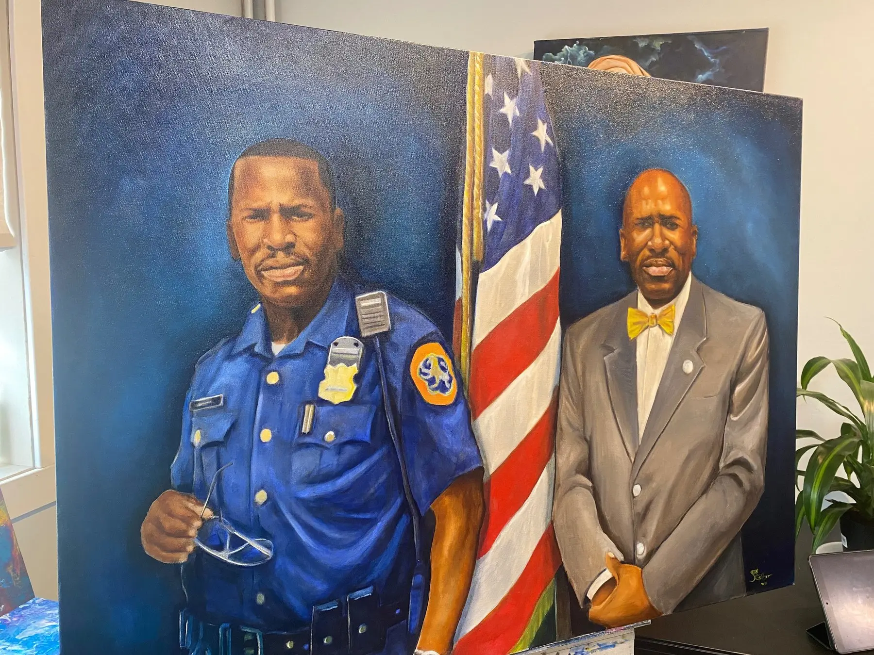 Commissioned portraits of two community leaders